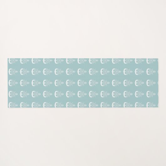 ビーチハウスファミリーネームティール(緑がかった色)いかり ヨガマット (裏面(横))