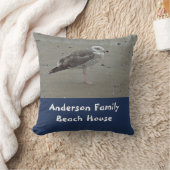 ビーチハウスファミリーネームユニークシーガルショアバード クッション (ブランケット)