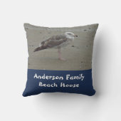 ビーチハウスファミリーネームユニークシーガルショアバード クッション (裏面)