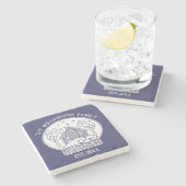 ビーチハウスファミリー名いかりブ航海のルーホワイト ストーンコースター (横)