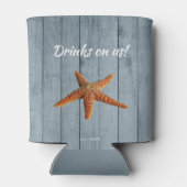 ビーチハウスファミリー名パーソナライズされたパーティー 缶クーラー (裏面)