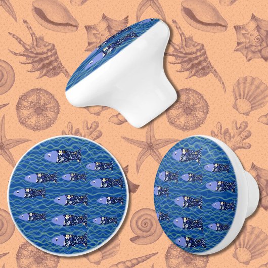 ビーチハウスフィッシュシースケープシーサイド漁師 セラミックノブ