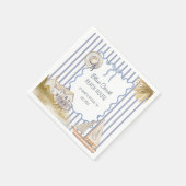 ビーチハウスブルーコースタルシックブルーストライプズ スタンダードカクテルナプキン (角)