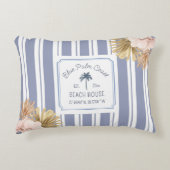 ビーチハウスブルーストリップコースタルボホファームハウス アクセントクッション (正面)