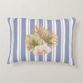 ビーチハウスブルーストリップコースタルボホファームハウス アクセントクッション (裏面)