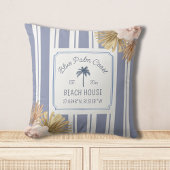 ビーチハウスブルーストリップコースタルボホファームハウス クッション