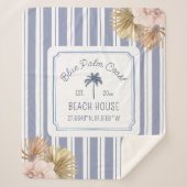 ビーチハウスブルーストリップコースタルボホファームハウス シェルパブランケット (正面)