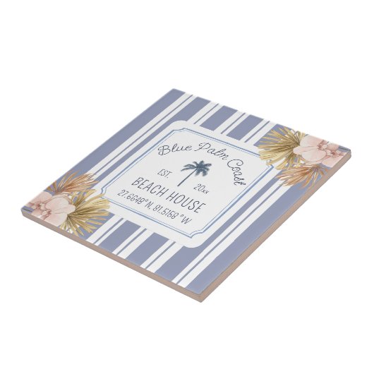 ビーチハウスブルーストリップコースタルボホファームハウス タイル (側面)