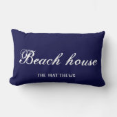 ビーチハウスボートネイビーブルーカスタム座標 ランバークッション (正面)