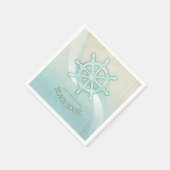 ビーチハウスボートヘルムアクアブルーID623 スタンダードカクテルナプキン (角)