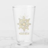 ビーチハウスボートヘルム金ゴールドID623 タンブラーグラス (正面)