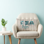 ビーチハウスモダンシーライフタイポグラフィバーウッド ランバークッション (椅子)