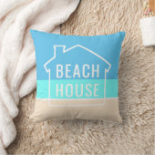 ビーチハウスモダントロピカル海サストライプのンド クッション (ブランケット)