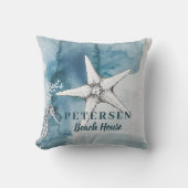 ビーチハウスモダンホワイトヒトデの姓 アウトドアクッション (正面)