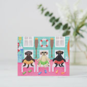 ビーチハウスラブラドールボーイズポストカード ポストカード (スタンド正面)