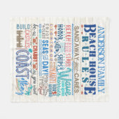 ビーチハウスルールズコースタルファミリーコテージ | カスタム フリースブランケット (正面(横))