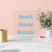 ビーチハウスレンタルカスタムタイポグラフィミニマル アクリルサイン (ウェディング)