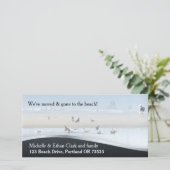 ビーチハウス住所の変更カスタム写真カード 案内状 (スタンド正面)