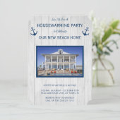 ビーチハウス又はレイクハウス引っ越し祝いパーティー招待状 招待状 (スタンド正面)