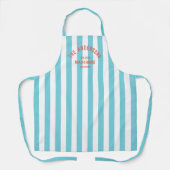 ビーチハウス名前をカスタムするブルーカバナストライプホテル エプロン (正面)