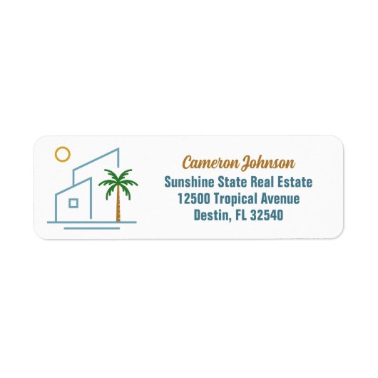 ビーチハウス実在エステート会社差出人住所 ラベル (正面)