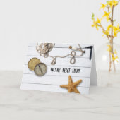 ビーチハウス折り畳みグリーティングカード カード (黄色い花)