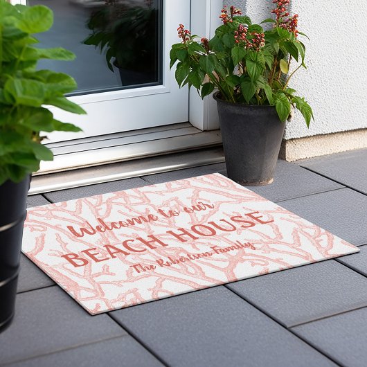 ビーチハウス海コーラルブランチ海岸 ドアマット