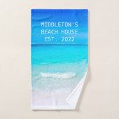 ビーチハウス海シーブルーファミリー バスタオルセット (ハンドタオル)