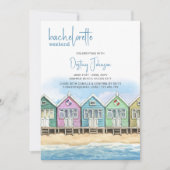 ビーチハウス独身最後の週末の予定 招待状 (正面)