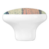 ビーチハウス絵を描ウッドストライプのティール(緑がかった色)ピーチサンド セラミックノブ (側面)