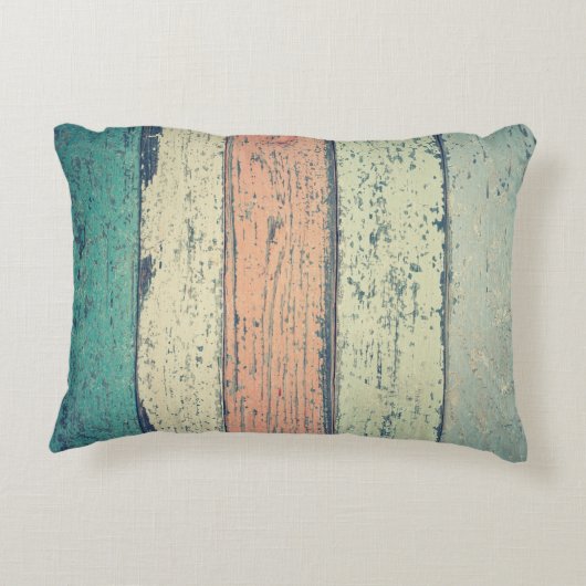 ビーチハウス絵を描ウッドラスストライプのト アクセントクッション (裏面)