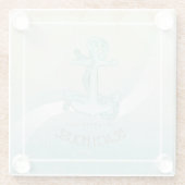 ビーチハウス航海のいかりアンドロープアクアID623 ガラスコースター (裏面)