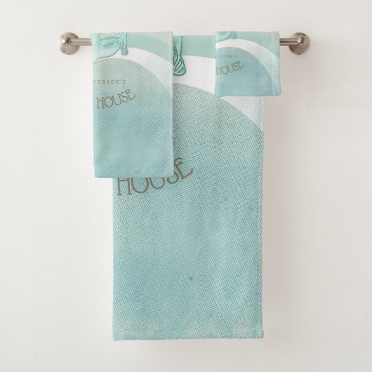 ビーチハウス航海のいかりアンドロープアクアID623 バスタオルセット (インサイチュ)