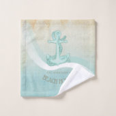 ビーチハウス航海のいかりアンドロープアクアID623 バスタオルセット (ウォッシュタオル)