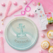 ビーチハウス航海のいかりアンドロープアクアID623 ペーパープレート (パーティー)