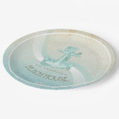 ビーチハウス航海のいかりアンドロープアクアID623 ペーパープレート (アングル)