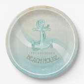 ビーチハウス航海のいかりアンドロープアクアID623 ペーパープレート (正面)