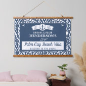 ビーチハウス航海のコーラルパタパーソナライズされたーン 吊り下げ型タペストリー (寝室)