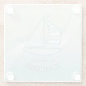 ビーチハウス航海のシルボートアクアブルーID623 ガラスコースター (裏面)