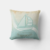 ビーチハウス航海のシルボートアクアブルーID623 クッション (正面)