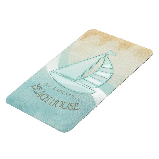 ビーチハウス航海のシルボートアクアブルーID623 マグネット (左側)