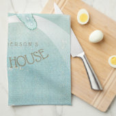 ビーチハウス航海のスターフィッシュアクアブルーID623 キッチンタオル (四つ折り)