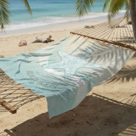 ビーチハウス航海のスターフィッシュアクアブルーID623 フリースブランケット