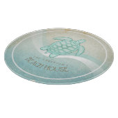 ビーチハウス航海のタートルアクアブルーID623 カッティングボード (角)