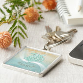 ビーチハウス航海のタートルアクアブルーID623 キーホルダー (側面)