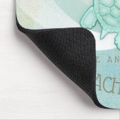 ビーチハウス航海のタートルアクアブルーID623 マウスパッド (コーナー)