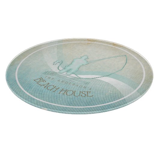 ビーチハウス航海のフィッシャーマンアクアブルーID623 カッティングボード (角)