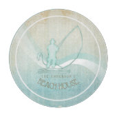 ビーチハウス航海のフィッシャーマンアクアブルーID623 カッティングボード (正面)