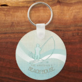 ビーチハウス航海のフィッシャーマンアクアブルーID623 キーホルダー (正面)