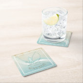 ビーチハウス航海のフィッシャーマンアクアブルーID623 スクエアペーパーコースター (インサイチュ)